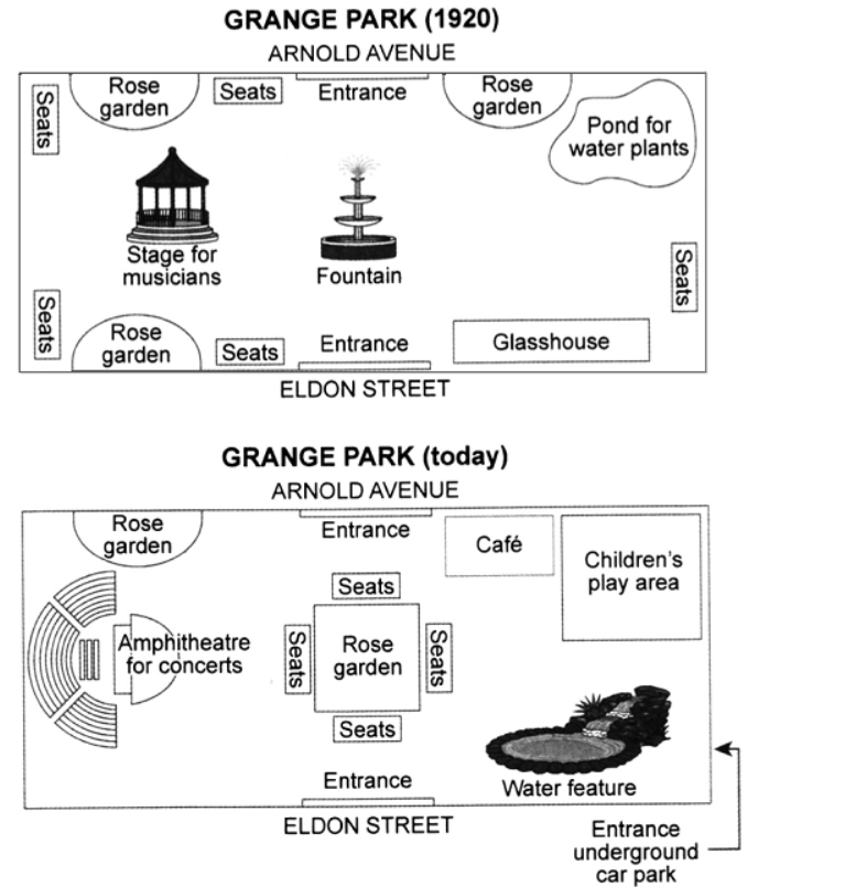 The plans below show a public park